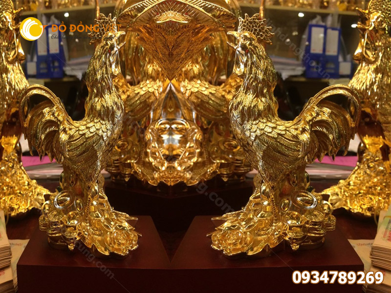 tượng gà bằng đồng