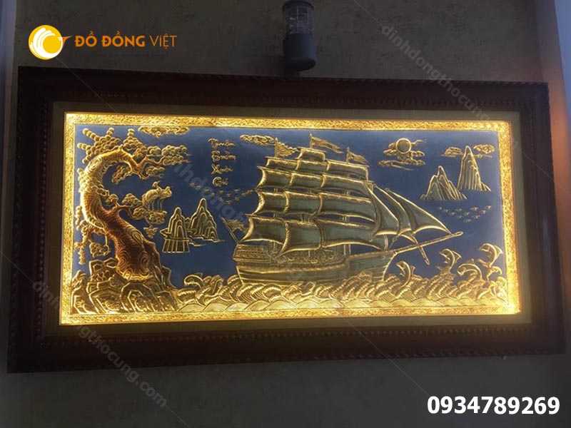  tranh thuyền buồm mạ vàng 