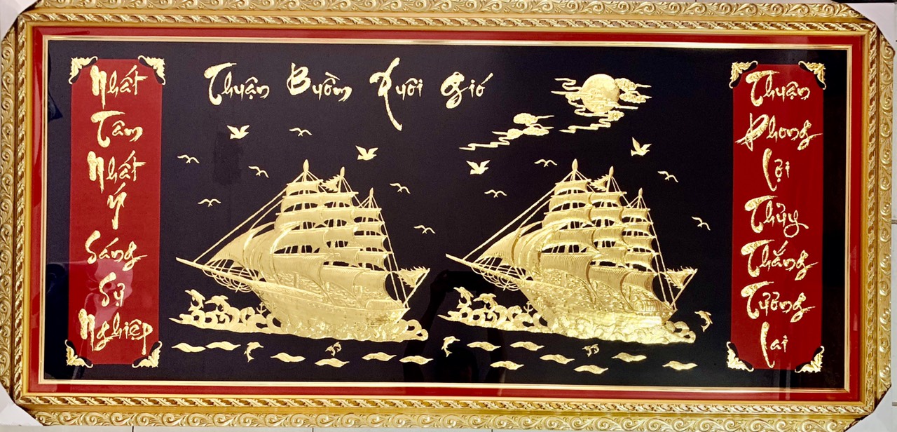 tranh thuyền buồm mạ vàng 