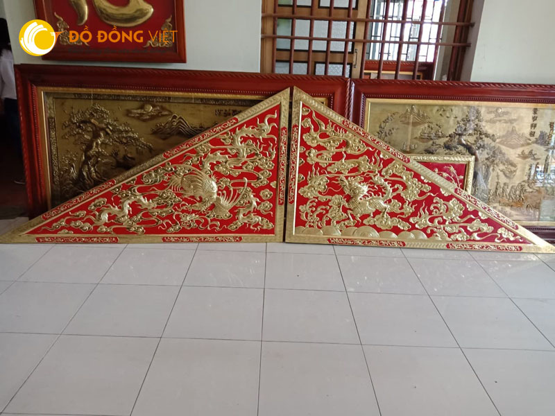 Tranh đồng long phượng thờ cúng gia tiên