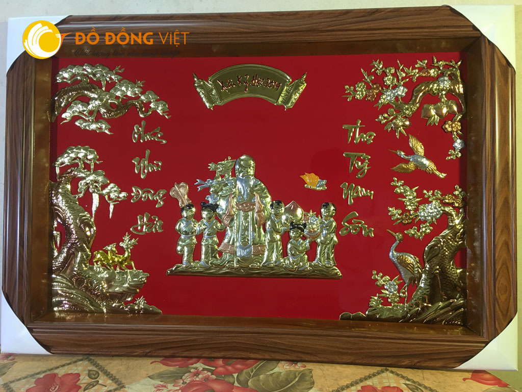 tranh đồng mừng thọ