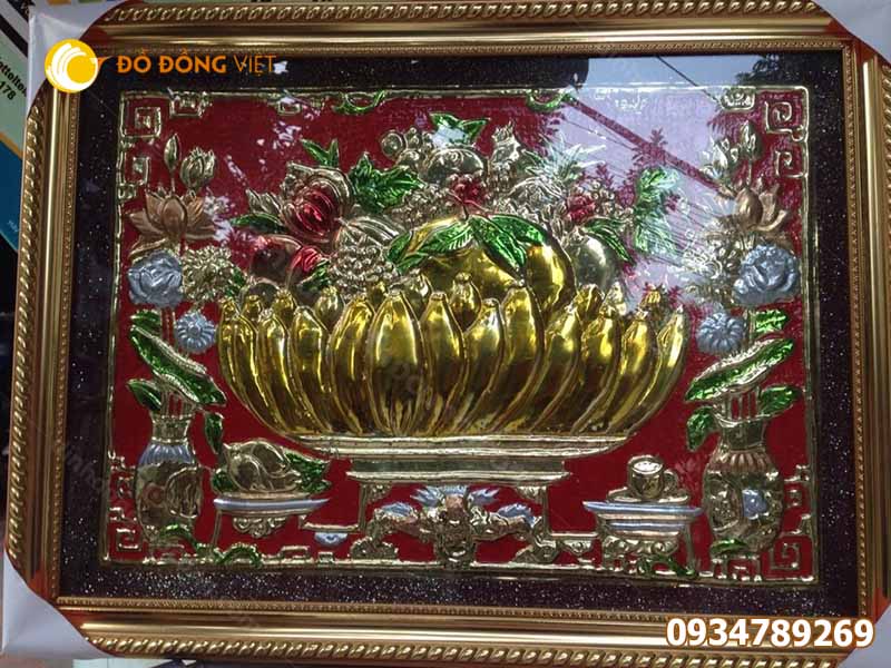 tranh ngũ quả bằng đồng