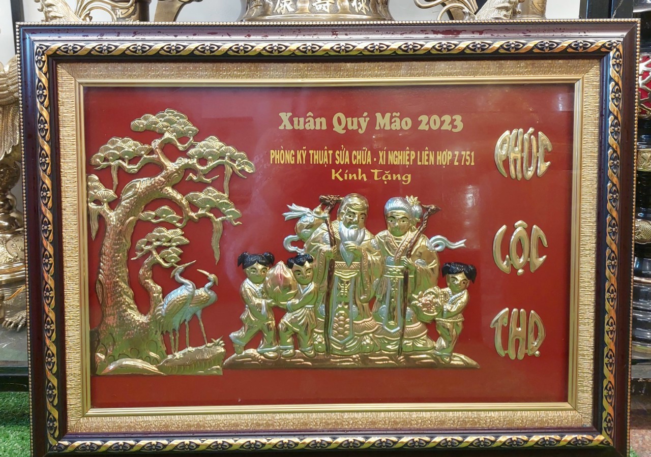 tranh đồng mừng thọ