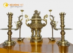 Bộ đỉnh đồng rồng chầu nguyệt 70 cm