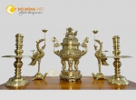 Bộ đỉnh đồng vàng bóng Đại Bái KT 60 cm Đồ đồng Việt