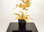 Mô hình chậu lan hồ điệp dát vàng 24k