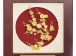 Tranh hoa mai bằng  vàng lá 24k làm quà tặng phong thủy ý nghĩa