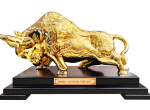 TƯỢNG BÒ TÀI CHÍNH ĐỒNG MẠ VÀNG 24K