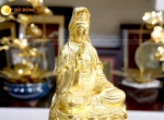 Tượng phật bà Quan Âm bằng đồng mạ vàng cỡ nhỏ 11 cm để xe ô tô