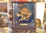 Tượng rồng bằng đồng dát vàng 24k hộp kính sang trong