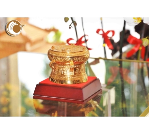TRỐNG ĐỒNG MẠ VÀNG 24K 8CM TẠI ĐỒ ĐỒNG VIỆT 