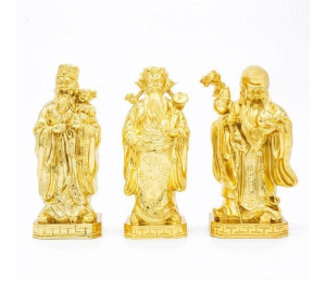 BỘ 3 TƯỢNG TAM ĐA PHÚC - LỘC - THỌ BẰNG ĐỒNG VÀNG