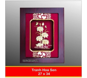 Tranh hoa sen kích thước 27x34 để bàn sang trọng 