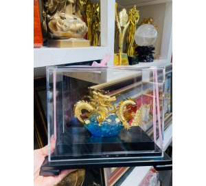 TƯỢNG RỒNG ÔM NGỌC CHẾ TÁC VÀNG 24K 