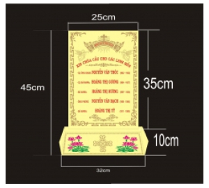 BÀI VỊ BẰNG ĐỒNG THỜ TÂM LINH 45cm x 32cm 