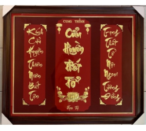 Bài vị cửu huyền thất tổ mạ vàng của đồ đồng Việt