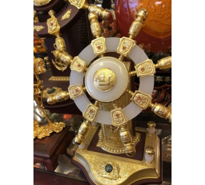 Mô hình bánh lái tàu mạ vàng- quà tặng sếp cao cấp