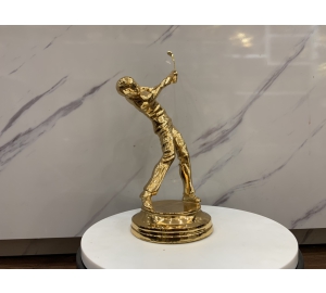 Biểu tượng người chơi golf bằng đồng mạ vàng 24k cao cấp