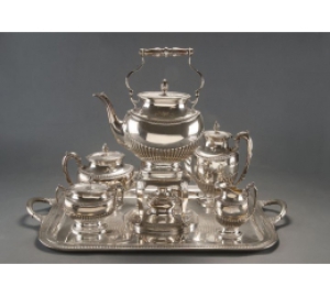 Bộ ấm chén cao cấp bằng đồng mạ bạc- quà tặng tân gia ý nghĩa