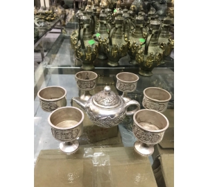 Bộ ấm chén uống trà bằng đồng đỏ cao cấp, giá bán ấm chén đồng