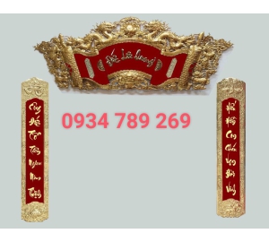 Bộ cuốn thư câu đối Đức Lưu Quang mạ vàng cao cấp đẹp tinh xảo