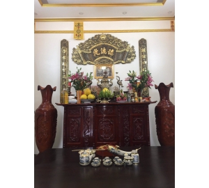 Bộ cuốn thư câu đối hun màu giả cổ đẹp tinh xảo