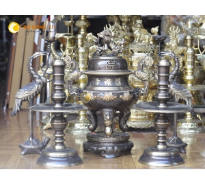 Bộ đỉnh đồng ngũ sự hoa sòi tai mây hai công nghệ