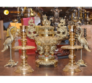 Giá bán bộ lư đồng ngũ sự Vĩnh Tiến cao 70cm