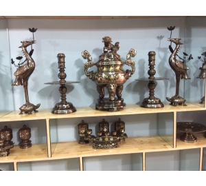 Bộ đỉnh thờ cúng cao cấp khảm ngũ sắc cao 60 cm