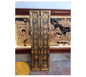 Bộ hoành phi câu đối bằng đồng vàng giả cổ  của Đồ đồng Việt