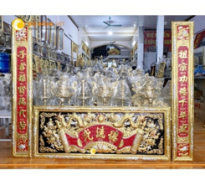 Bộ hoành phi câu đối treo phòng thờ KT 1m76