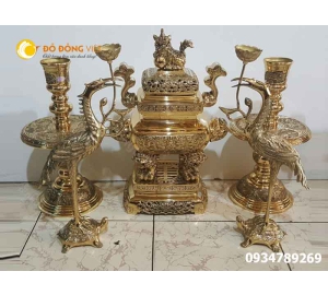 Bộ lư (đỉnh ) vuông  Vĩnh Tiến ngũ sự