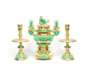 BỘ LƯ ĐỒNG KHẢM ĐÁ CAO 50CM 