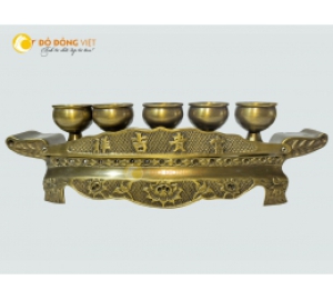 Bộ ngai 5 chén bằng đồng hun