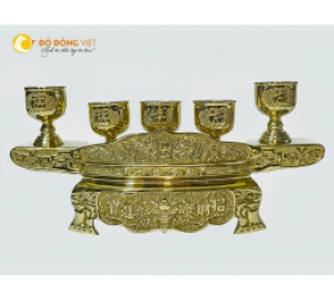 Bộ ngai chén thờ cúng bằng đồng đẹp