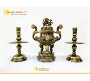 Bộ tam sự bằng đồng song long chầu nguyệt