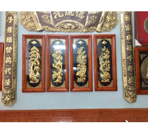 Bộ tranh tứ quý tùng cúc trúc mai đẹp tinh xảo