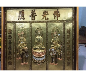 Bức Tranh 3 vị Phật A-di-đà, Quán thế âm bồ tát, Đại Thế Chí Bồ Tát