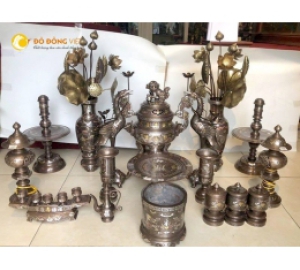 Chi tiết bộ đỉnh đồng ngũ sắc cao 60 cm