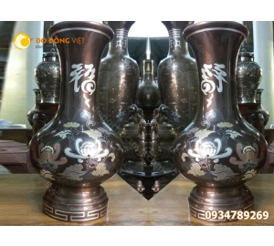 Cửa hàng bán lọ hòa bằng đồng khảm ngũ sắc đẹp tinh xảo