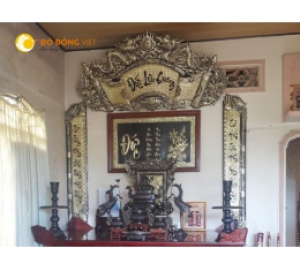 Cuốn thư câu đối bằng đồng 1m76 hun giả cổ