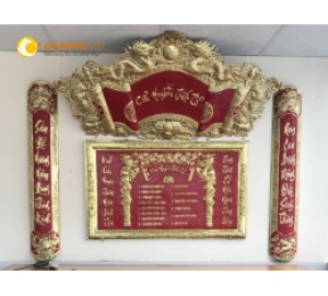 Cuốn thư câu đối bằng đồng vàng 1m76