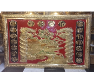 Cửu huyền thất tổ bằng đồng nền đỏ mẫu đẹp