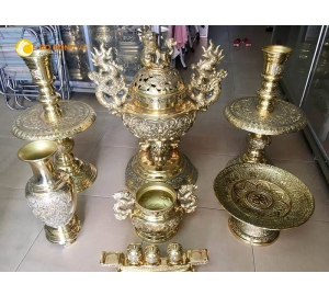Lư đồng Dapha 3D ngũ sự cao 70cm