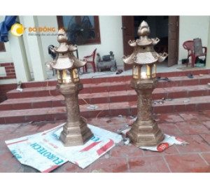 Đèn thờ cúng đình chùa, đèn đồng cỡ lớn, đúc đèn đồng theo yêu cầu