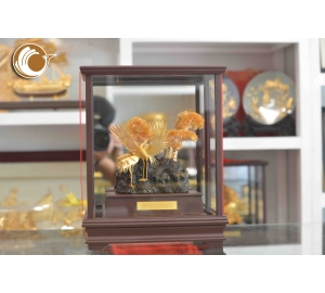 Địa chỉ bán biểu trưng chim hạc bằng đồng mạ vàng