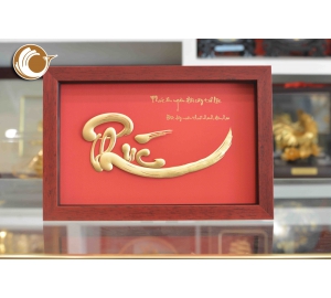 Địa chỉ bán tranh chữ phúc thư pháp mạ vàng 24k