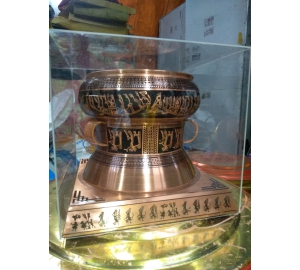 Địa chỉ sản xuất trống đồng lưu niệm gắn đế đồng