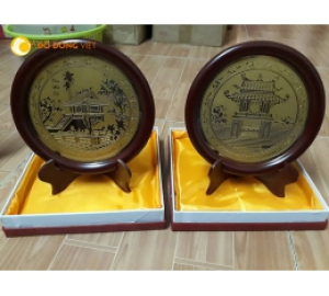 Đĩa quà tặng chùa  một cột, khuê văn các bằng đồng phương pháp làm ăn mòn