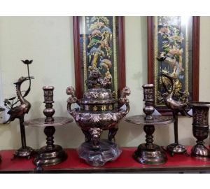 Đỉnh đồng thờ cúng khảm 5 chữ vàng ngũ sự cao 60cm
